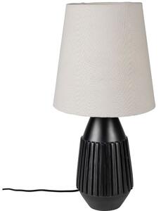 White Label Černá kovová stolní lampa WLL AYSA s bavlněným stínidlem