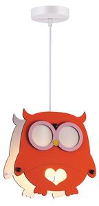 ACA DECOR Dětské závěsné svítidlo Owl Orange Ø 25 cm