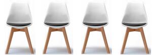 Bestent Jídelní židle 4ks bílo-černé skandinávský styl Basic