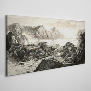Obraz na plátně Obraz na plátně Čínské hory stromy