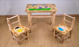 Bestent Dětský dřevěný stolek Lolek a Bolek + 2 židle