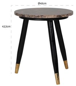 Hnědý mramorový odkládací stolek Richmond Dalton 40 cm