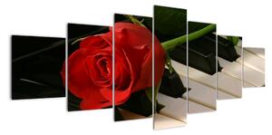 Obraz růže na klavíru (210x100cm)