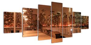 Obraz - noční velkoměsto (210x100cm)