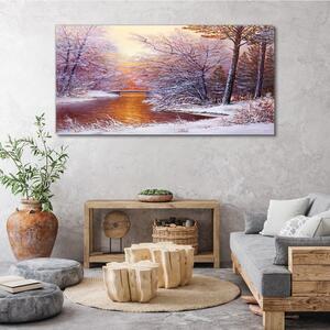 Obraz na plátně Obraz na plátně Zimní malba stromů