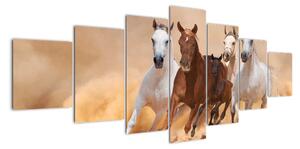 Obrazy běžících koní (210x100cm)