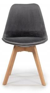 Bestent Jídelní židle sametová skandinávský styl Grey Glamor