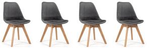 Bestent Jídelní židle 4ks skandinávský styl Grey Glamor