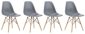 Bestent Sada tmavě šedých židlí skandinávský styl CLASSIC 3 + 1 ZDARMA!