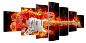 Obraz - kytara v ohni (210x100cm)