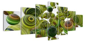 Abstraktní obraz - zelené koule (210x100cm)
