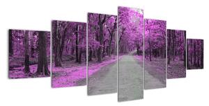 Moderní obraz - fialový les (210x100cm)
