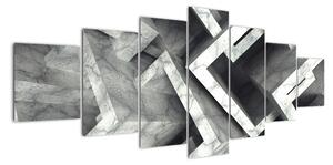 Abstraktní černobílý obraz (210x100cm)
