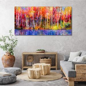 Obraz na plátně Obraz na plátně Barevné stromy malování