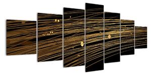Abstraktní obraz zlatých vláken (210x100cm)