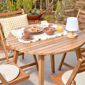 Akátový kulatý zahradní jídelní stůl Kave Home Vilma 90 cm