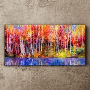 Obraz na plátně Obraz na plátně Barevné stromy malování