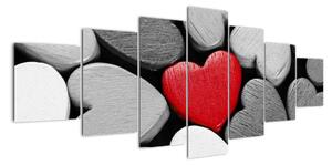 Červené srdce - obrazy na stěnu (210x100cm)