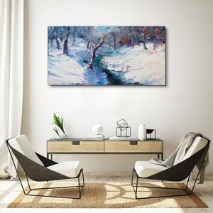Obraz na plátně Obraz na plátně Zimní lesní malování