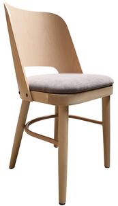 Form Wood Dubová jídelní židle Jordan se šedým látkovým sedákem