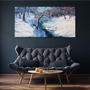 Obraz na plátně Obraz na plátně Zimní lesní malování