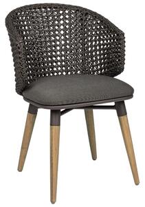 Tmavě šedá pletená zahradní židle Bizzotto Ninfa