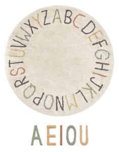 Krémový bavlněný dětský hrací koberec ø120 cm ABC Color and Letters – Lorena Canals
