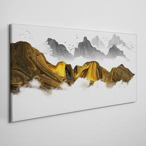 Obraz na plátně Obraz na plátně Abstrakce horské mlhy ptáků