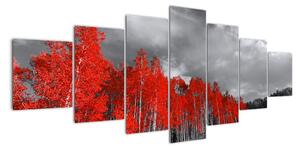 Červený les - moderní obraz (210x100cm)