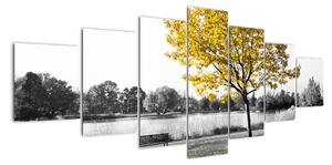 Obraz žlutého stromu v přírodě (210x100cm)