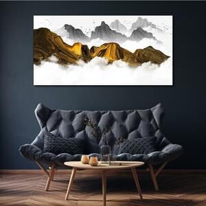 Obraz na plátně Obraz na plátně Abstrakce horské mlhy ptáků