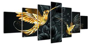 Obraz - zlatí ptáci (210x100cm)
