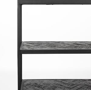 White Label Černý teakový regál WLL PARKER 90 x 90 cm