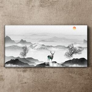 Obraz na plátně Obraz na plátně Zvířecí jeleny stromy hory