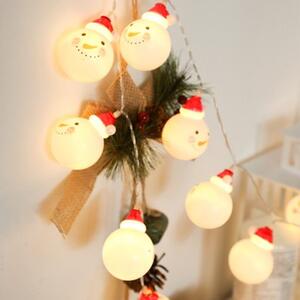 ACA Lighting LED dekorační girlanda - Sněhuláci, teplá bílá barva, 2xAA, 160 cm