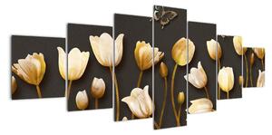 Obraz zlatých tulipánů (210x100cm)