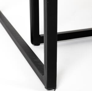 White Label Set tří černých teakových konferenčních stolků WLL PARKER 80/36/36 x 45/36/36 cm