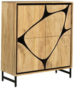 KOMODA, akácie, černá, barvy akácie, 100/115/40 cm Ambia Home - Komody na nožičkách