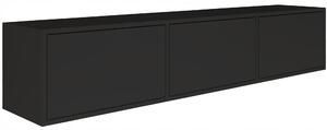 Závěsná TV skříňka Framme se třemi dvířky, 150 cm, černá