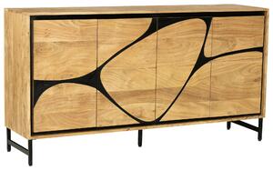 ŠIROKÁ KOMODA, akácie, černá, barvy akácie, 160/85/40 cm Ambia Home - Komody na nožičkách