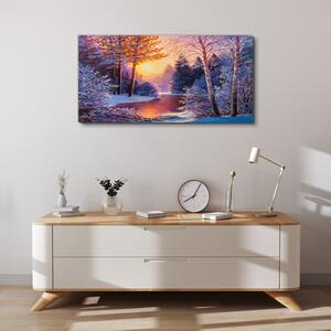 Obraz na plátně Obraz na plátně Snow River Sunset River