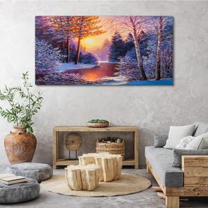 Obraz na plátně Obraz na plátně Snow River Sunset River