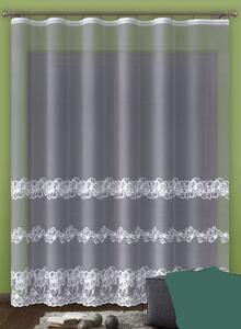 Zdobená žakárová záclona 250cm bílá, metráž
