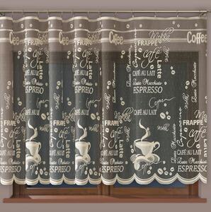 Coffee žakárová záclona černo-šedá 150cm, metráž