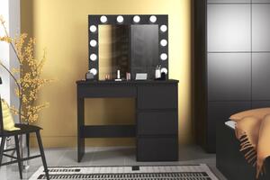 Bestent Toaletní stolek s LED zrcadlem Cleopatra Black