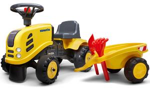 Dětský traktor a odstrkovadlo s přívěsem Komatsu Falk od 1 roku