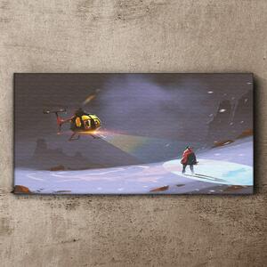 Obraz na plátně Obraz na plátně Hory Snow Helicopter