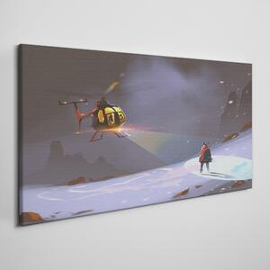 Obraz na plátně Obraz na plátně Hory Snow Helicopter
