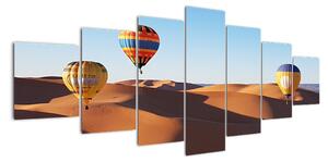 Obraz- horkovzdušné balóny v poušti (210x100cm)