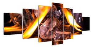 Obraz ledových kostek v ohni (210x100cm)